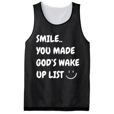 Smile You Made GodS Wake Up List Christian Mesh Reversible Basketball Jersey Tank