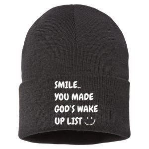 Smile You Made GodS Wake Up List Christian Sustainable Knit Beanie