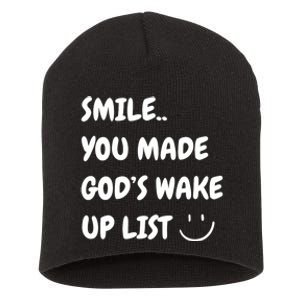 Smile You Made GodS Wake Up List Christian Short Acrylic Beanie