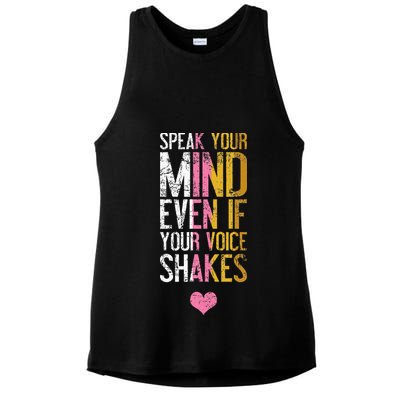 Speak Your Mind Even If Your Voice Shakes Rbg Ladies PosiCharge Tri-Blend Wicking Tank