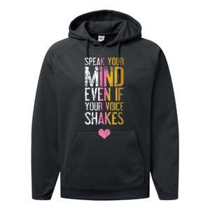 Speak Your Mind Even If Your Voice Shakes Rbg Performance Fleece Hoodie