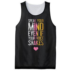 Speak Your Mind Even If Your Voice Shakes Rbg Mesh Reversible Basketball Jersey Tank