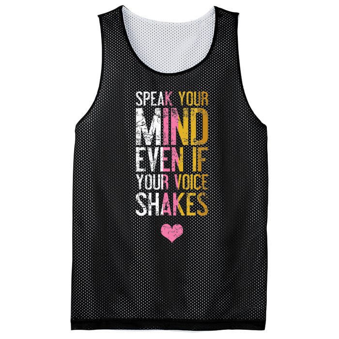 Speak Your Mind Even If Your Voice Shakes Rbg Mesh Reversible Basketball Jersey Tank