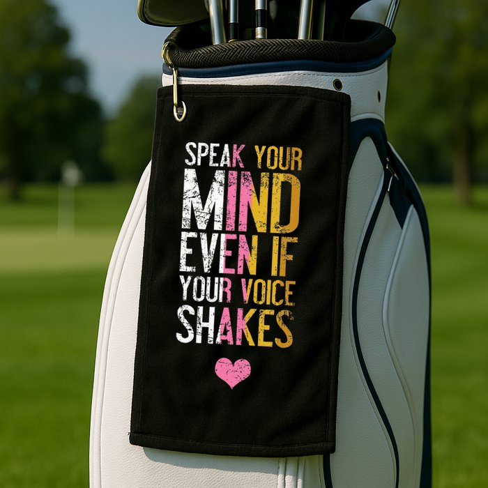 Speak Your Mind Even If Your Voice Shakes Rbg Golf Towel