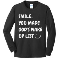 Smile You Made GodS Wake Up List Christian Jesus Kids Long Sleeve Shirt