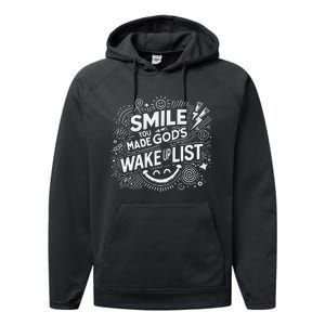 Smile You Made Gods Wake Up List Christian Jesus Performance Fleece Hoodie