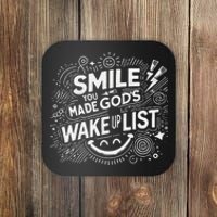 Smile You Made Gods Wake Up List Christian Jesus Coaster