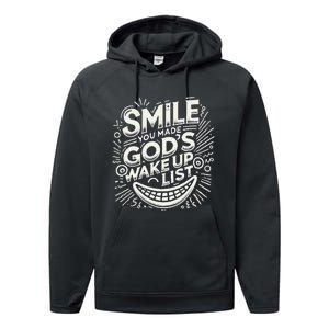 Smile You Made Gods Wake Up List Christian Jesus Performance Fleece Hoodie