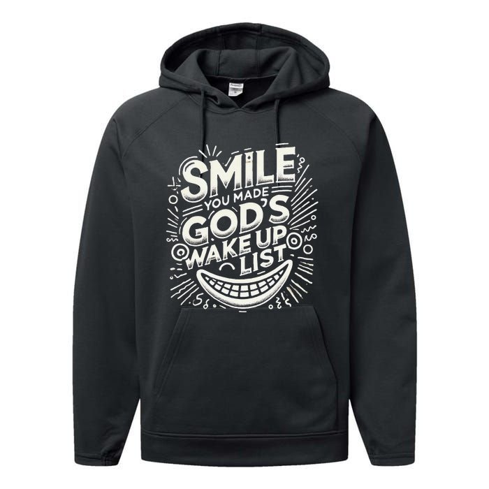 Smile You Made Gods Wake Up List Christian Jesus Performance Fleece Hoodie