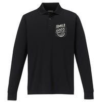 Smile You Made Gods Wake Up List Christian Jesus Performance Long Sleeve Polo