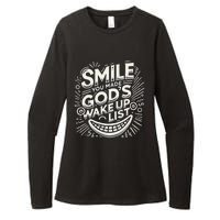 Smile You Made Gods Wake Up List Christian Jesus Womens CVC Long Sleeve Shirt