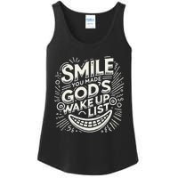 Smile You Made Gods Wake Up List Christian Jesus Ladies Essential Tank