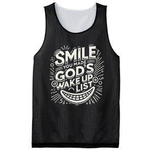 Smile You Made Gods Wake Up List Christian Jesus Mesh Reversible Basketball Jersey Tank