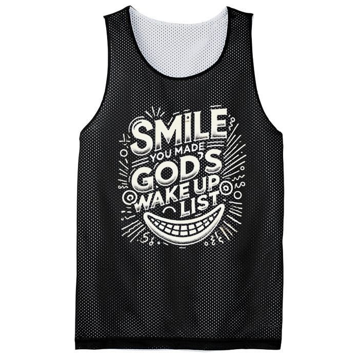 Smile You Made Gods Wake Up List Christian Jesus Mesh Reversible Basketball Jersey Tank