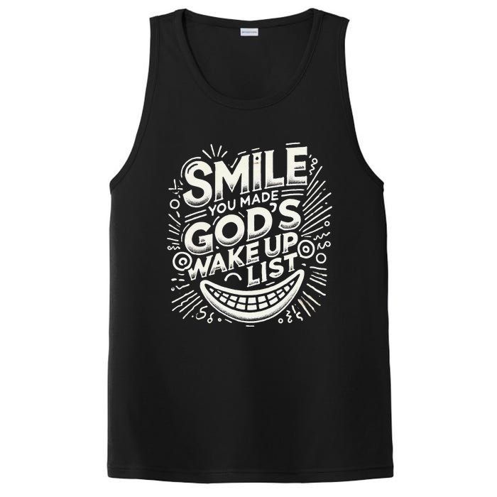 Smile You Made Gods Wake Up List Christian Jesus PosiCharge Competitor Tank