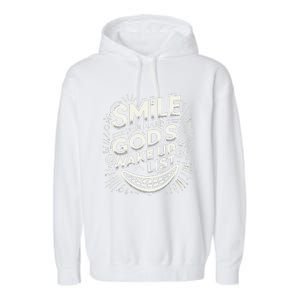 Smile You Made Gods Wake Up List Christian Jesus Garment-Dyed Fleece Hoodie