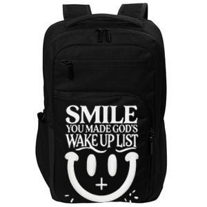 Smile You Made Gods Wake Up List Christian Jesus Impact Tech Backpack