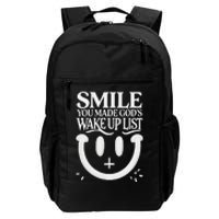 Smile You Made Gods Wake Up List Christian Jesus Daily Commute Backpack