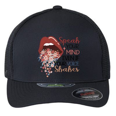 Speak Your Mind Even If Your Voice Shakes Feminist Ruth Bader Ginsberg RBG Flexfit Unipanel Trucker Cap