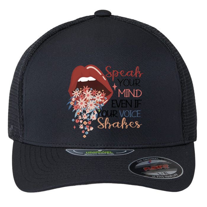Speak Your Mind Even If Your Voice Shakes Feminist Ruth Bader Ginsberg RBG Flexfit Unipanel Trucker Cap