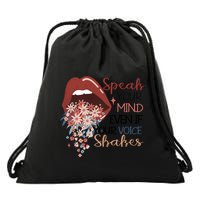 Speak Your Mind Even If Your Voice Shakes Feminist Ruth Bader Ginsberg RBG Drawstring Bag