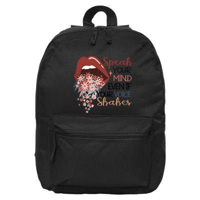 Speak Your Mind Even If Your Voice Shakes Feminist Ruth Bader Ginsberg RBG 16 in Basic Backpack