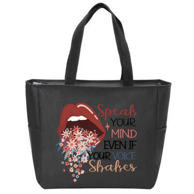Speak Your Mind Even If Your Voice Shakes Feminist Ruth Bader Ginsberg RBG Zip Tote Bag