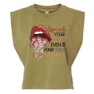 Speak Your Mind Even If Your Voice Shakes Feminist Ruth Bader Ginsberg RBG Garment-Dyed Women's Muscle Tee