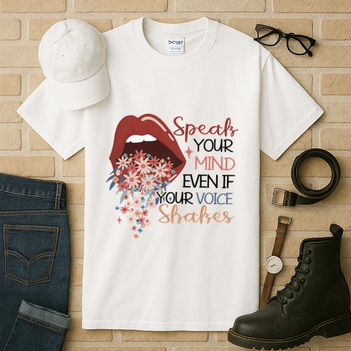 Speak Your Mind Even If Your Voice Shakes Feminist Ruth Bader Ginsberg RBG Tall T-Shirt