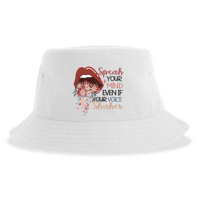 Speak Your Mind Even If Your Voice Shakes Feminist Ruth Bader Ginsberg RBG Sustainable Bucket Hat