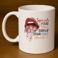 Speak Your Mind Even If Your Voice Shakes Feminist Ruth Bader Ginsberg RBG 11oz C Handle Ceramic Mug
