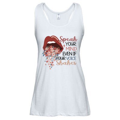 Speak Your Mind Even If Your Voice Shakes Feminist Ruth Bader Ginsberg RBG Ladies Essential Flowy Tank