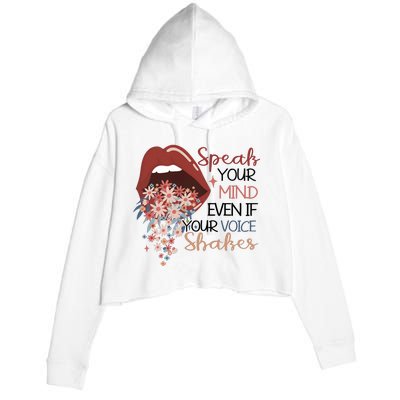 Speak Your Mind Even If Your Voice Shakes Feminist Ruth Bader Ginsberg RBG Crop Fleece Hoodie