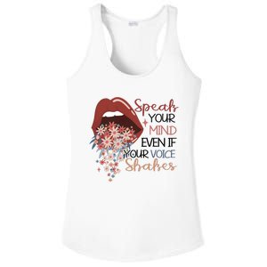 Speak Your Mind Even If Your Voice Shakes Feminist Ruth Bader Ginsberg RBG Ladies PosiCharge Competitor Racerback Tank