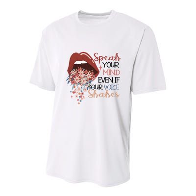 Speak Your Mind Even If Your Voice Shakes Feminist Ruth Bader Ginsberg RBG Youth Performance Sprint T-Shirt