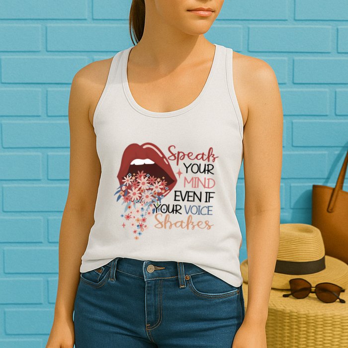Speak Your Mind Even If Your Voice Shakes Feminist Ruth Bader Ginsberg RBG Womens Tank Top