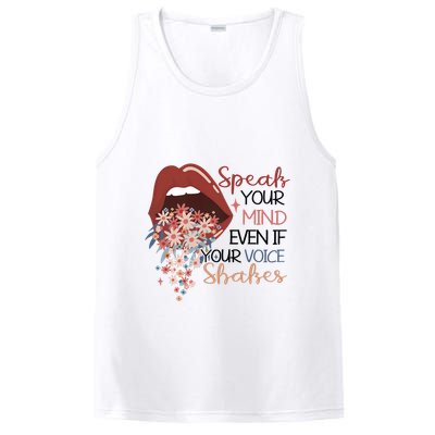 Speak Your Mind Even If Your Voice Shakes Feminist Ruth Bader Ginsberg RBG PosiCharge Competitor Tank