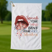 Speak Your Mind Even If Your Voice Shakes Feminist Ruth Bader Ginsberg RBG Golf Towel