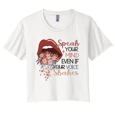 Speak Your Mind Even If Your Voice Shakes Feminist Ruth Bader Ginsberg RBG Women's Crop Top Tee