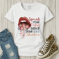 Speak Your Mind Even If Your Voice Shakes Feminist Ruth Bader Ginsberg RBG Womens T-Shirt