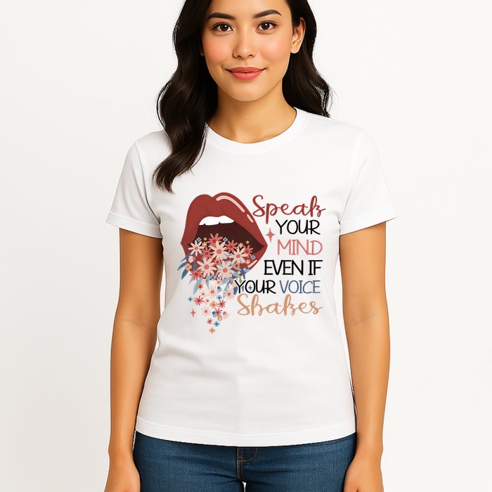 Speak Your Mind Even If Your Voice Shakes Feminist Ruth Bader Ginsberg RBG Womens T-Shirt