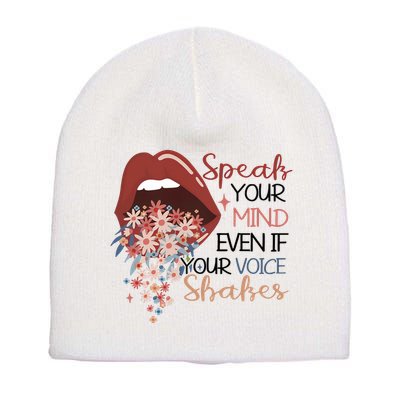 Speak Your Mind Even If Your Voice Shakes Feminist Ruth Bader Ginsberg RBG Short Acrylic Beanie