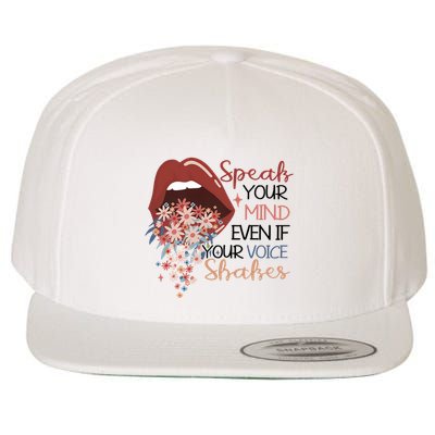 Speak Your Mind Even If Your Voice Shakes Feminist Ruth Bader Ginsberg RBG Wool Snapback Cap