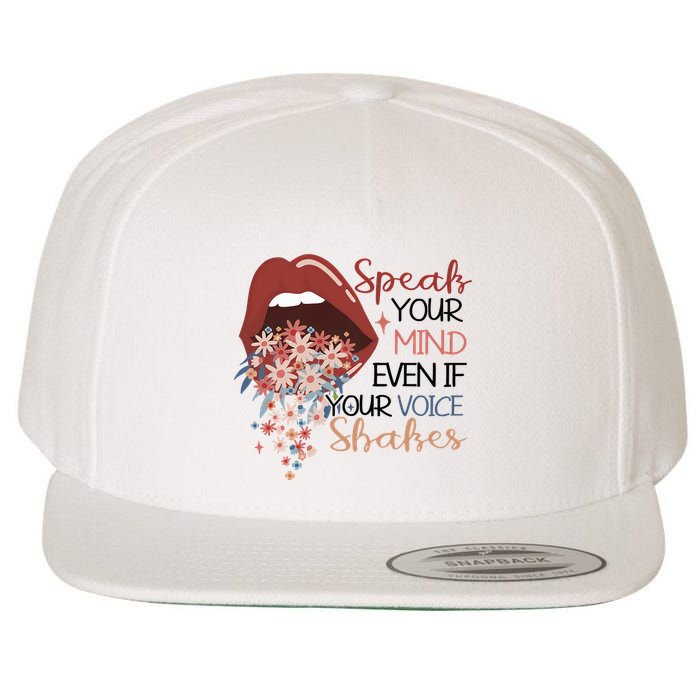 Speak Your Mind Even If Your Voice Shakes Feminist Ruth Bader Ginsberg RBG Wool Snapback Cap