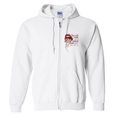 Speak Your Mind Even If Your Voice Shakes Feminist Ruth Bader Ginsberg RBG Full Zip Hoodie
