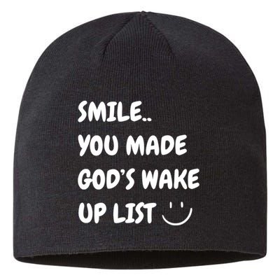 Smile You Made GodS Wake Up List Christian Jesus Apparel Sustainable Beanie