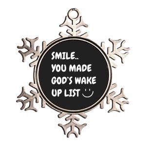 Smile You Made GodS Wake Up List Christian Jesus Apparel Metallic Star Ornament