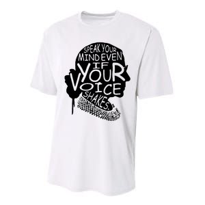 Speak Your Mindeven If Your Voice Shakes Gift Performance Sprint T-Shirt