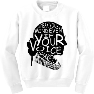 Speak Your Mindeven If Your Voice Shakes Gift Kids Sweatshirt