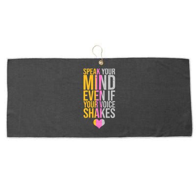 Speak Your Mind Even If Your Voice Shakes Large Microfiber Waffle Golf Towel